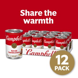 Campbell's Condensed Beef Soup With Vegetables and Barley, 10.5 oz Can (12 Pack)