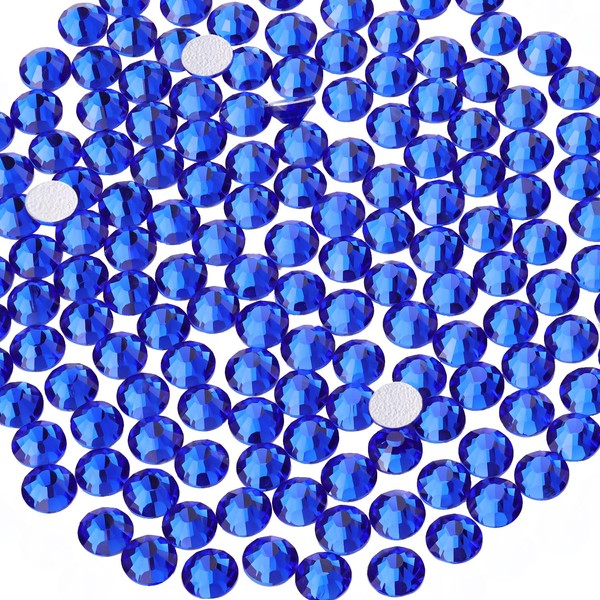 BELLEBOOST 2500PCS SS10/2.8mm Crystal Rhinestones (Blue/Sapphire), Bedazzling Flatback Glass Rhinestones