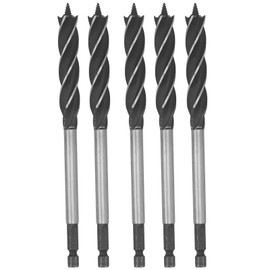 5Pcs Woodworking Drill Bit Metal Hole Saw Auger Bit 4-Fulte 4-Slot Hex Shank Cutter Tool 13mm