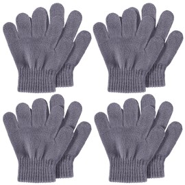 SATINIOR 4 Pairs Kids Winter Gloves Warm Knitted Toddler Gloves Children Magic Stretchy Gloves Baby Gloves for Boys or Girls(1-4 Year,Gray)