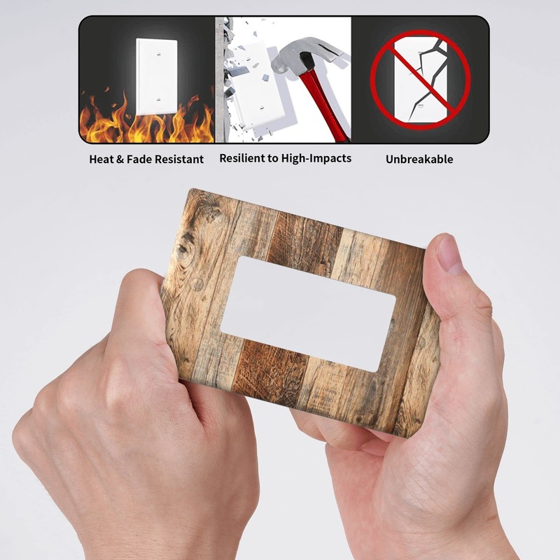 Brown Wood Rocker Light Switch Cover 1 Gang Single Decorator