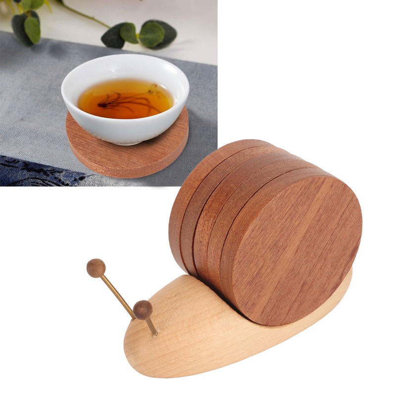Snail Coaster Set with Magnet Cute Exquisite Eco Friendly Wood