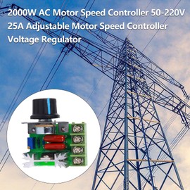 Akozon Speed Controller AC Motor Voltage Regulator 2000 W 50-220 V 25 A Module Assembly Adjustable Motor Speed Controller LED Dimmer