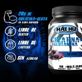 Creatina  Glutamina Hái Hu 1kg 50 Servicios Varios Sabores                                                                                            