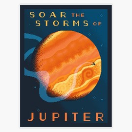 Jupiter Space Tourism Travel Poster Sticker Bumper Sticker Vinyl Decal 5"