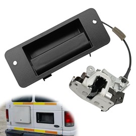 Pleoos Rear Door Latch with Handle Left Driver Side Compatible with 1992-2019 Ford E150 E250 E350 E450 Econoline Club Wagon Super Duty | Replaces 8C2Z-15431A03-A 6C2Z-15431A03-AA