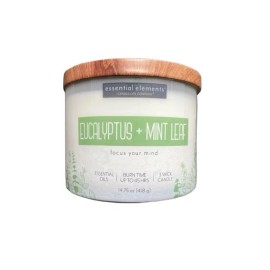 Candle-lite Essential Elements Candle-Lite Eucalyptus + Mint Leaf Focus Mind 3-Wick 14.75 oz