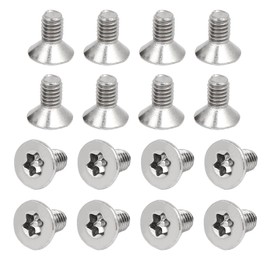 sourcing map M4-0.7x8mm Flat Head Torx Security Screws, 16Pcs 304 Stainless Steel Anti Theft Machine Screws, Torx Drive, Countersunk Head, Full Thread