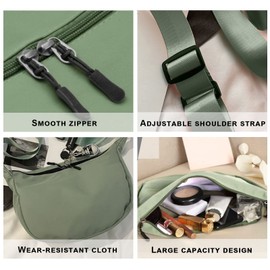 kingsea Women Dumpling Bag, Medium Nylon Crescent Bag, Women Crossbody Bag, Women's Underarm Bag for Traveling, Gatherings