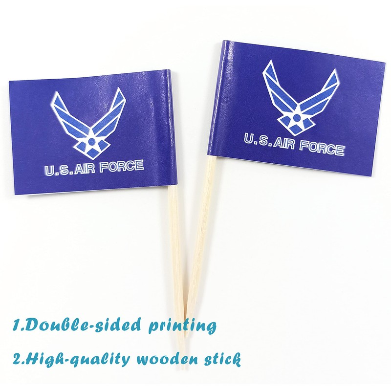 JBCD US Air Force Wings Toothpick Flag Mini Small Cupcake