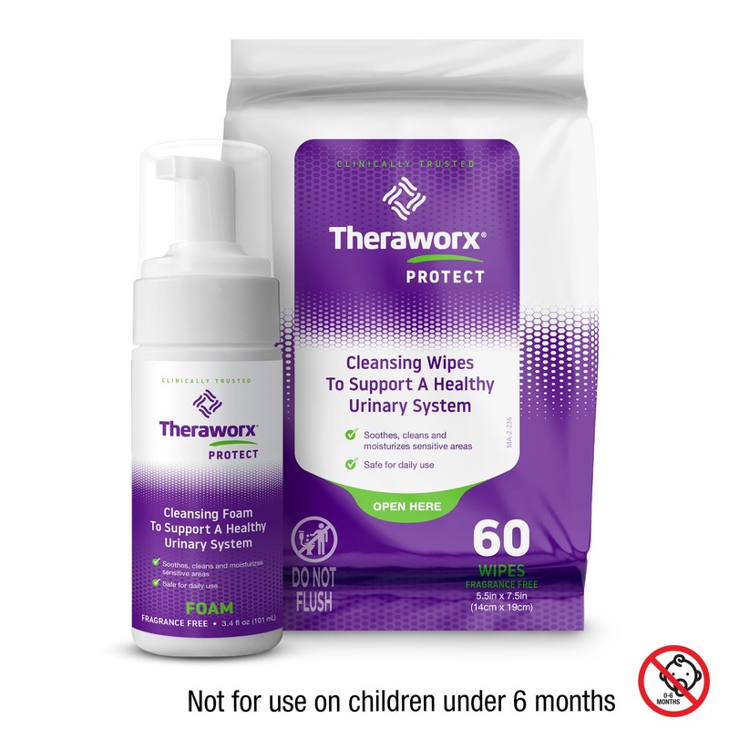 Theraworx Protect U-Pak 60-Ct Wipes & Hygiene Foam 3.4 oz