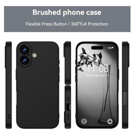 FundaCase para iPhone Silicón Flexible Interior AfelpadoMinimalista (Negro, iPhone 15)                                                                