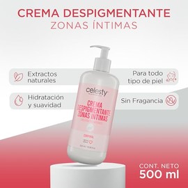 CELESTY | Crema Corporal Despigmentante Zonas Íntimas 500ml Celesty | Crema Hidratante con Extractos Naturales | Cuidado Corporal para Todo Tipo de Pi