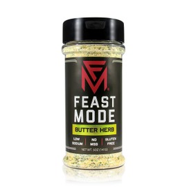 Butter Herb - Feast Mode Flavors - Low Sodium, No MSG, Gluten Free, All Natural, Meal Prep Seasoning, Healthy, Onion, Butter Powder, Parsley