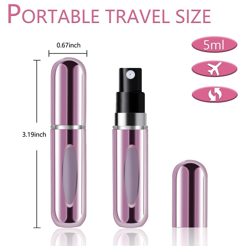 opasyo 4 Pcs Mini Refillable Perfume Portable Atomizer Bottle, 5ml