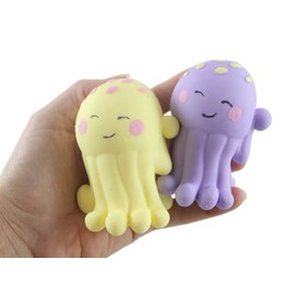 Curious Minds Busy Bags Set of 2 Jellyfish Soft Cream Doh Filled Stress Ball - Squishy Gooey Squish Sensory Squeeze Balls - Jellyfish Octopus Lover Gift (2 Random Color Jellyfish)