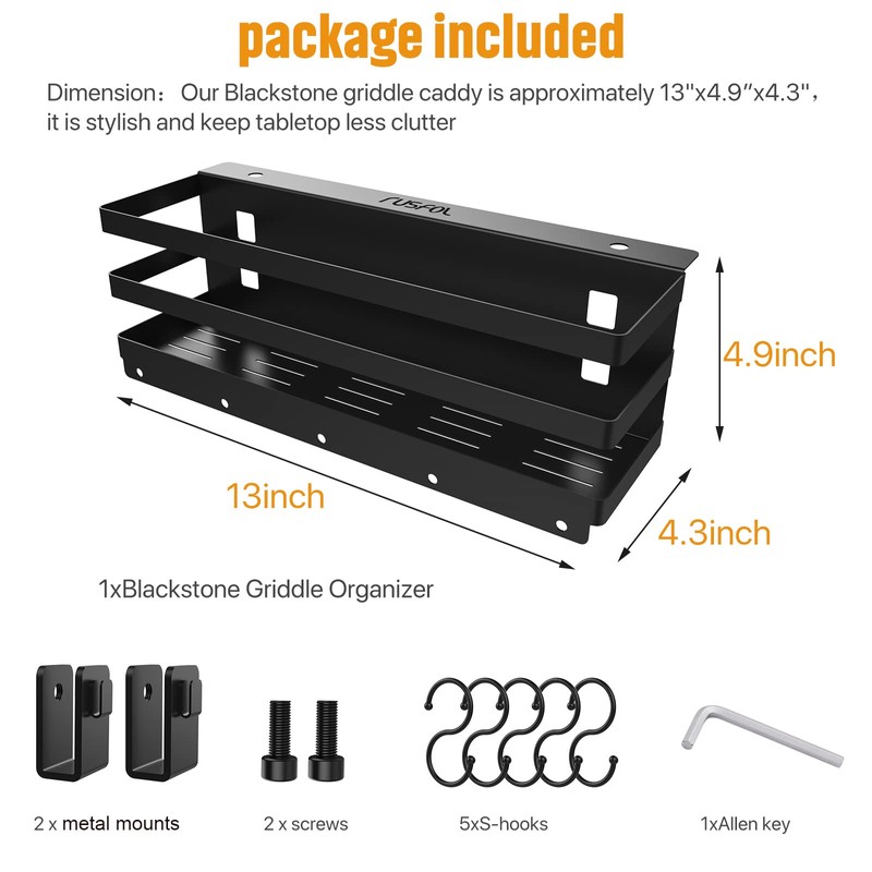 RUSFOL Upgraded Stainless Steel Griddle Caddy for 28"/36" Blackstone Griddles,