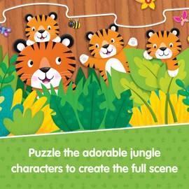 Galt Tower Puzzle, Jungle Treehouse - Jigsaw Puzzles for Kids - Long 12 Pc Kids Puzzle- Fun & Cute Animal Puzzle, Attach in Any Order, Chunky Piece Puzzle for Little Hands - 18 x 108cm - Age 2 Years +