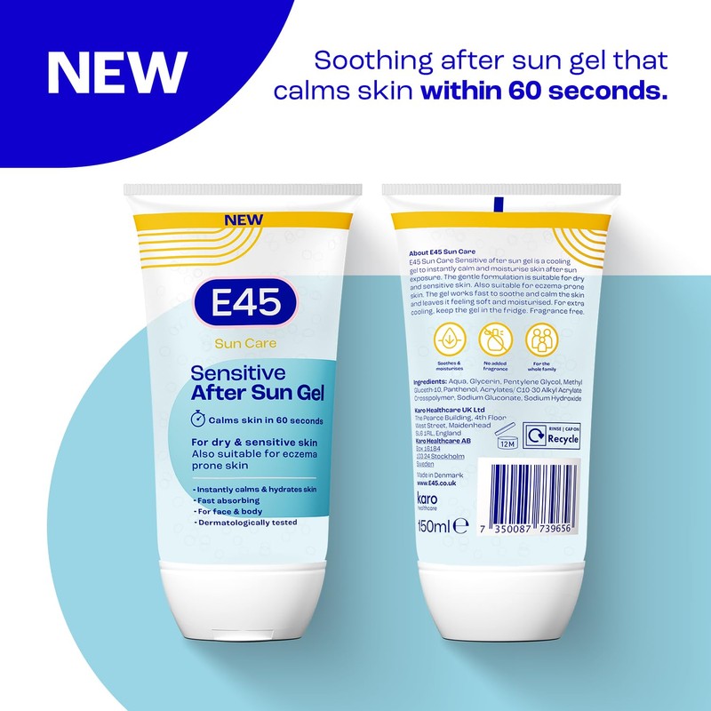 E45 Cooling Sensitive After Sun Gel for Face and Body