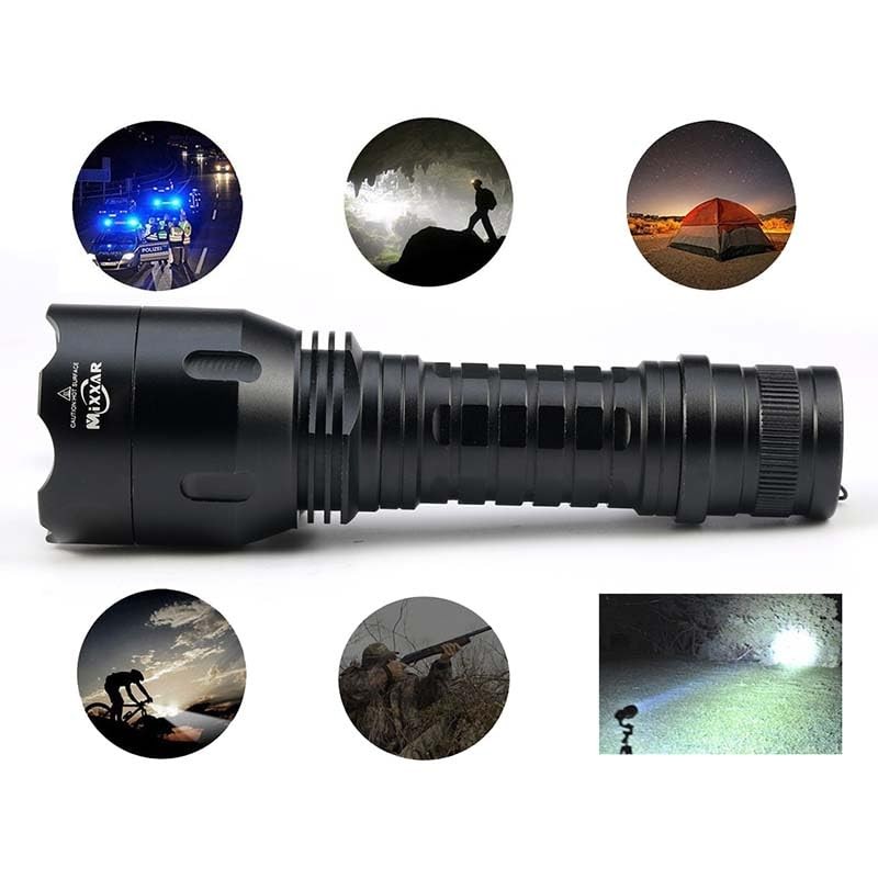 MiXXAR Rechargeable Spotlight, 3,000 Lumens Handheld Hunting Flashlight Led Spot