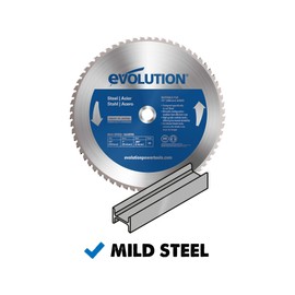 Evolution Power Tools 14BLADEST Blade for Cutting Mild Steel, For Circular and Chop Saws, No Heat, No Burrs & Virtually No Sparks, Carbide-Tipped TCT Blade For Cold Metal Cutting,14-Inch x 66-Tooth