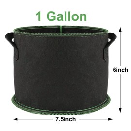 Draw blank Paquete de 5 Bolsas de Cultivo de Plantas de 1 galón de Tela no Tejida Gruesa Resistente con Asas