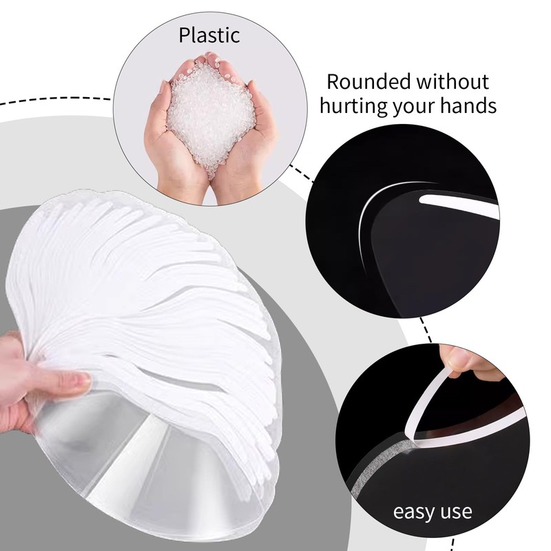 100 Pcs Transparent Eye Shield Set, Plastic Face Shield, Shower