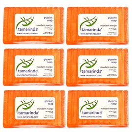 tamarinda Mandarin Mango Glycerin Soap - SIX 4.25 oz bars.