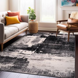 Rugshop Modern Abstract Design Non Shedding Soft Ideal for Living Room,Bedroom,Kitchen Area Rug 5' x 7' Black