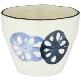 Sanpoto Banko Ware 15299 Noodle Bowl Soba Chiyoguchi Lotus Root Blue