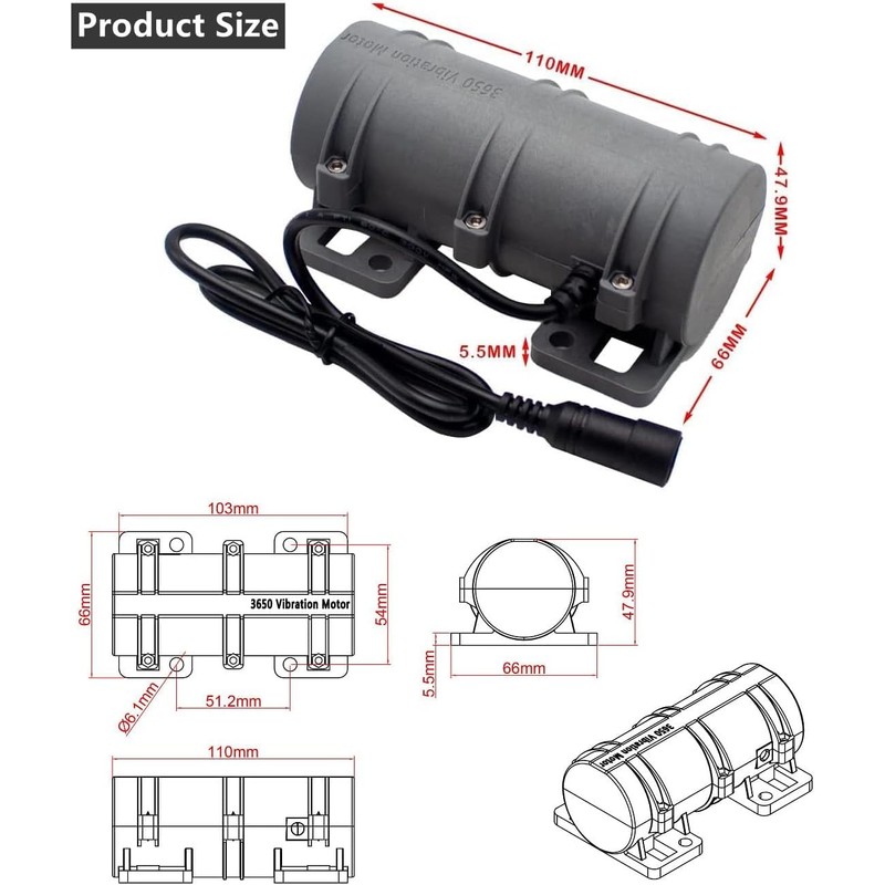 24V DC Motor 3800rpm Strong Vibration Industry Mini Vibration Motor