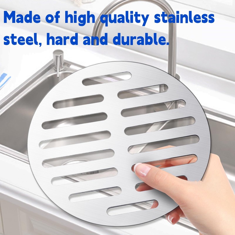 Vonty Stainless Steel Round Floor Drain Cover 6 Inch -