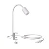 ledscom.de Clamp Light, Gooseneck LELE, Switch, Matte White, 1x E27
