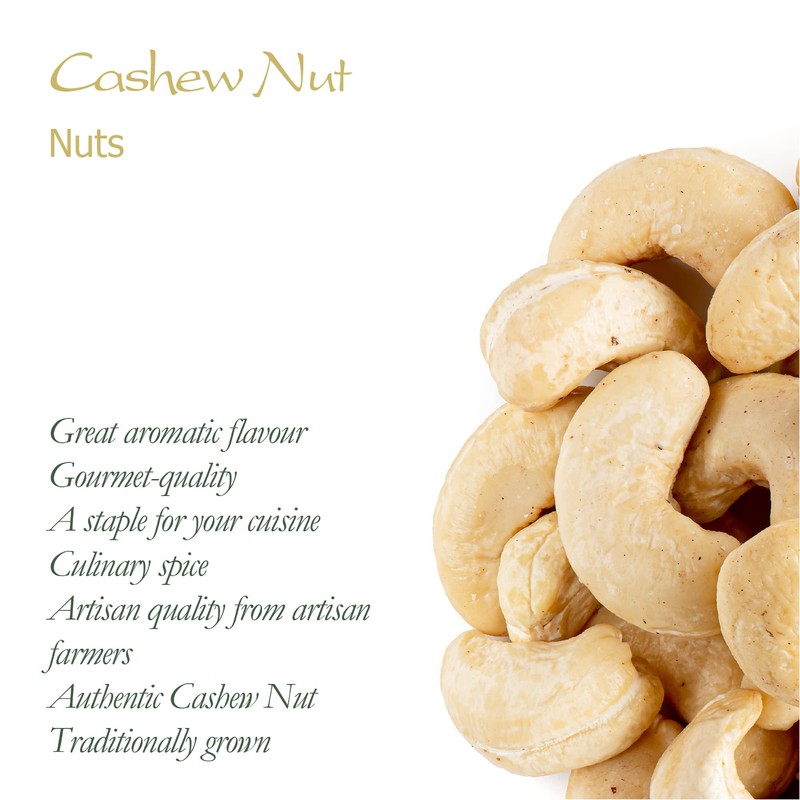 Whole Cashew Organic Nut - Unroasted and Unsalted - Organic