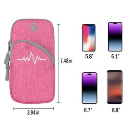Phone Arm Bag Sweatproof Sport Phone Armband Armband Running Armbag with Adjustable Arm Strap for Fitness Running (Pink)