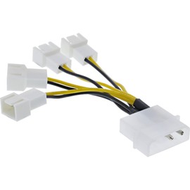 InLine® fan adaptorcable, 4x 3pol. an 13,34cm (5,25")
