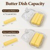 MKLZ Glass Butter Dish with Lid, Clear Cheese Dish with