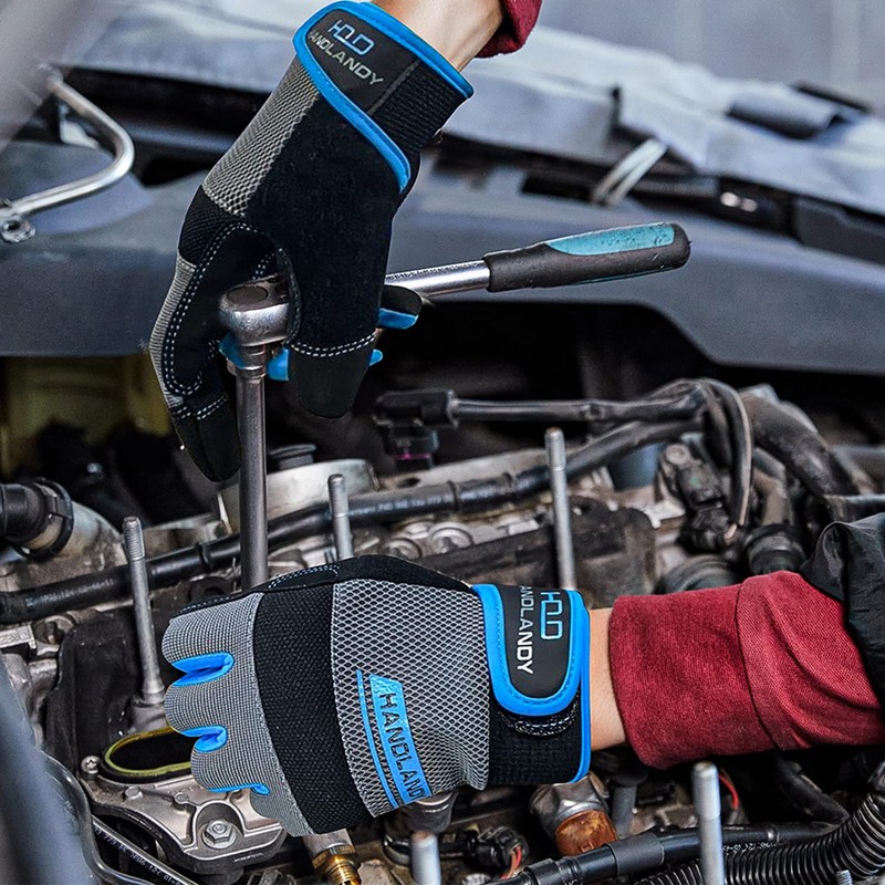 HANDLANDY Work Gloves Mens & Women, Utility Safety Mechanic Working
