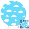 Tingjoo 7.2 FT Round Backdrop Cover Blue Sky White Clouds