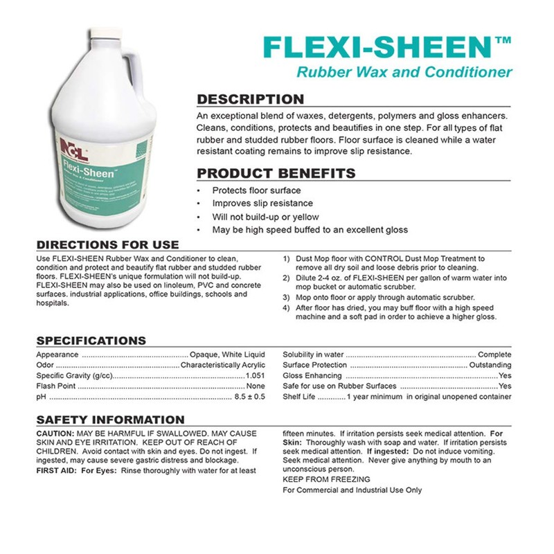 NCL Flexi-Sheen Rubber Floor Wax & Conditioner 1 GAL