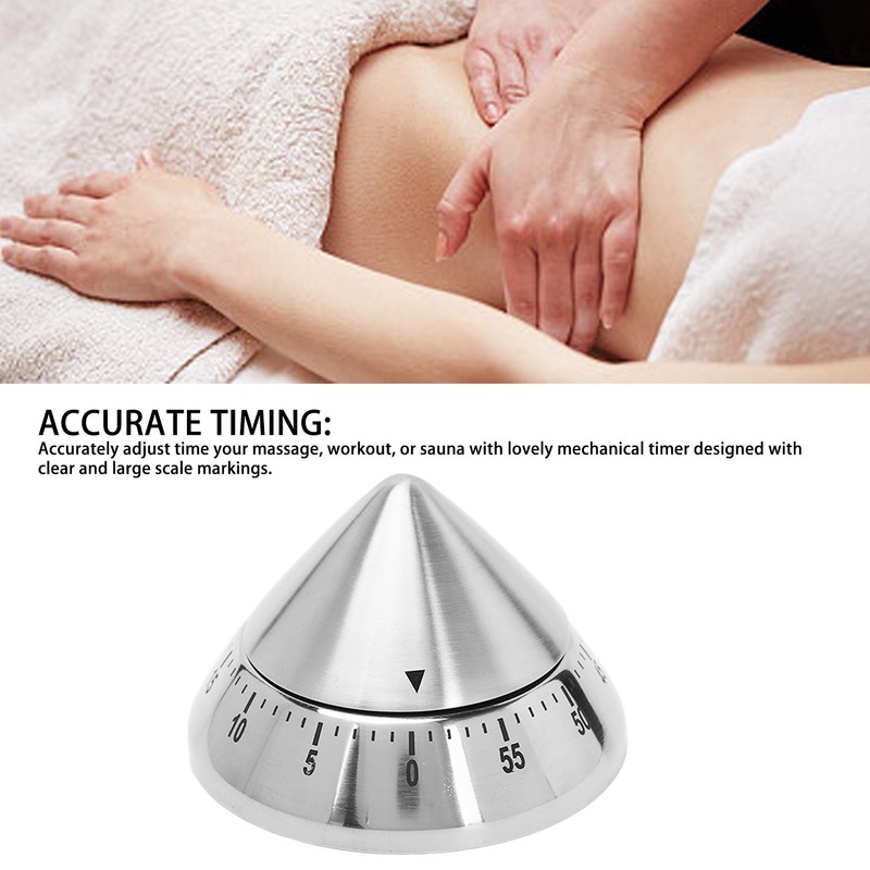 Pointed Mechanical Timer Clear Scale Stainless Steel Cooking Mechanical Reminder