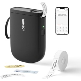 NIIMBOT D11 Upgraded Version Label Maker Machine with Tape, Mini Portable Label Printer, Bluetooth Label Maker with Multiple Templates for Office Organization Home Kitchen School,Black