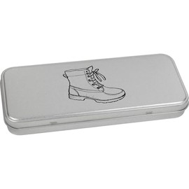 Azeeda 'Work Boot' Metal Hinged Stationery Tin/Storage Box (TT00248581)
