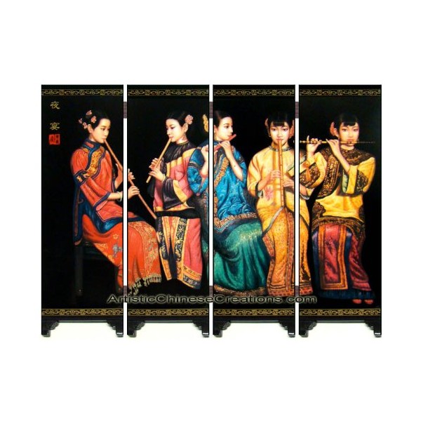 Chinese Home Decor / Chinese Gifts / Chinese Crafts / Chinese Mini Screen: Chinese Folding Mini Screen - Chinese Beauties