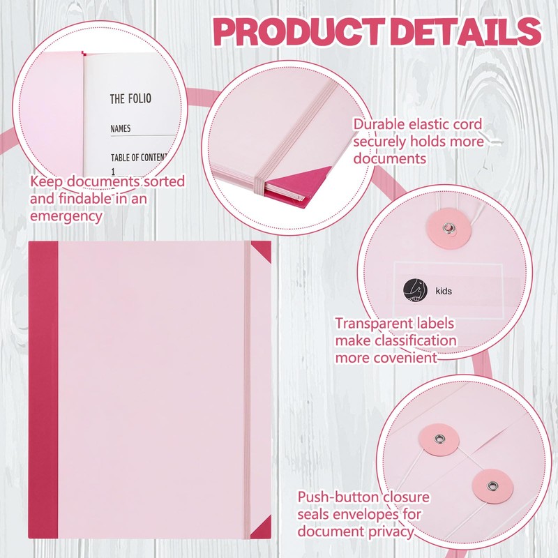 MotiMind 2 Pack Folio Document Organizer with Labels Folio Folders