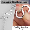 5 Pcs Necklace Shortener Clasps, Double Opening Bracelet Clips, Chain