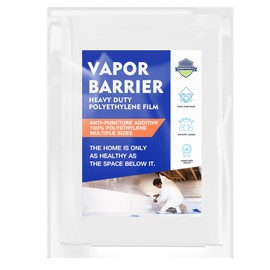 Crawl Space Vapor Barrier, 14 Mil 10'x10', Heavy Duty Vapor Barrier Plastic, Thick Plastic Sheeting, Black and White Panda Film, Drop Cloth Vapor Barrier Covering for Crawlspace Encapsulation