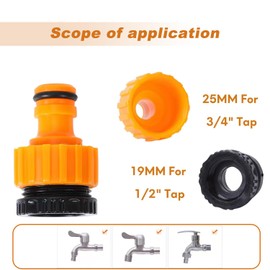 Garden Hose Connector Set | Hose Quick Connect Kit 6 Hose End Quick Connector 2 Hose Tap Connectors 2 Double Male Connectors