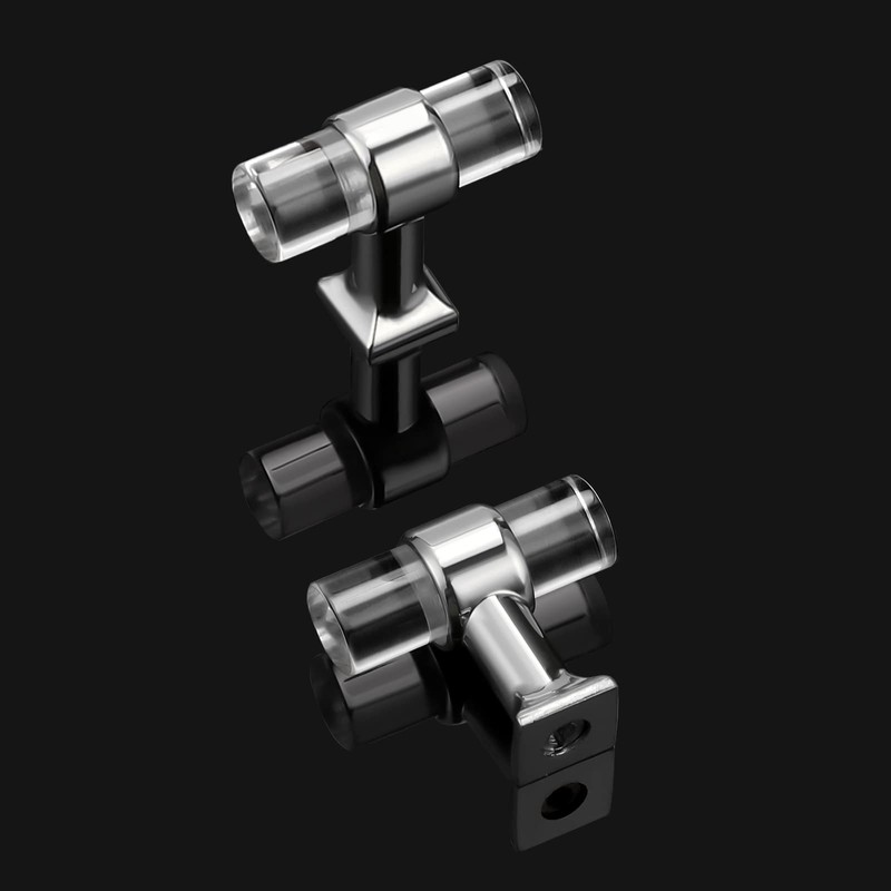 Probrico 10 Pack Clear Acrylic Cabinet Handles Single Hole Door