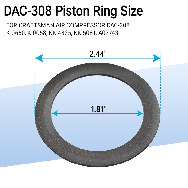 4 Pack DAC-308 Piston Rings for Craftsman Air Compressor –